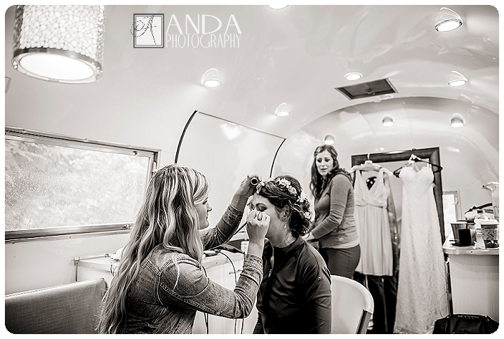 Anda Photography, creative photography, chic, artistic photography, unique photography, fall autumn wedding, vibrant colors, lifestyle photography, on location photography, Bellingham engagement photography, Bellingham wedding photography, Seattle wedding photography, Seattle engagement photography, creative wedding photography, unique wedding photography, vibrant images, photojournalistic photography, seattle wedding photography, seattle engagement photography, casual photography style, emotional wedding images, Wandering Waters, camping themed wedding, retro airstream trailer, old school trailerworks, wedding prep in an airstream trailer, rainy wedding day, outdoor wedding, backless wedding dress, Mychal, Daniel