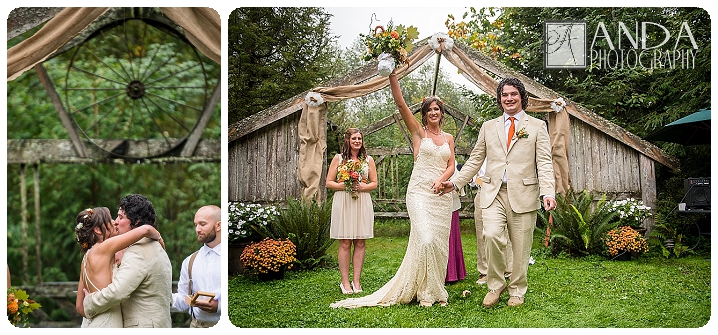 Anda Photography, creative photography, chic, artistic photography, unique photography, fall autumn wedding, vibrant colors, lifestyle photography, on location photography, Bellingham engagement photography, Bellingham wedding photography, Seattle wedding photography, Seattle engagement photography, creative wedding photography, unique wedding photography, vibrant images, photojournalistic photography, seattle wedding photography, seattle engagement photography, casual photography style, emotional wedding images, Wandering Waters, camping themed wedding, retro airstream trailer, old school trailerworks, wedding prep in an airstream trailer, rainy wedding day, outdoor wedding, backless wedding dress, Mychal, Daniel