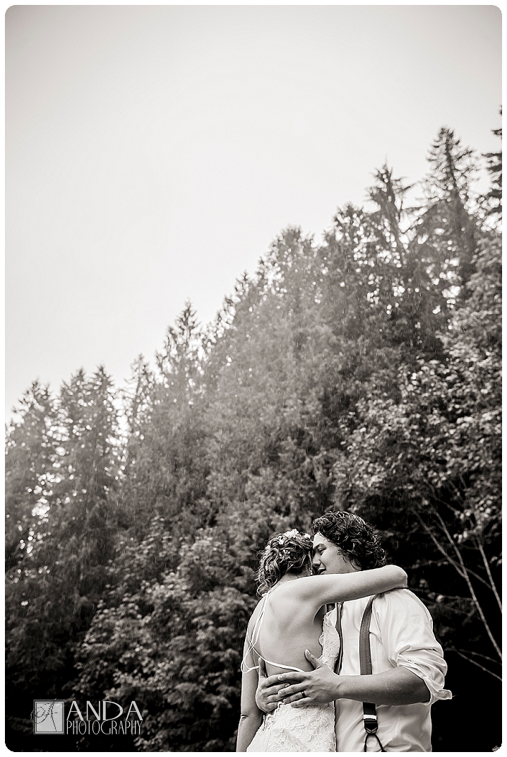 Anda Photography, creative photography, chic, artistic photography, unique photography, fall autumn wedding, vibrant colors, lifestyle photography, on location photography, Bellingham engagement photography, Bellingham wedding photography, Seattle wedding photography, Seattle engagement photography, creative wedding photography, unique wedding photography, vibrant images, photojournalistic photography, seattle wedding photography, seattle engagement photography, casual photography style, emotional wedding images, Wandering Waters, camping themed wedding, retro airstream trailer, old school trailerworks, wedding prep in an airstream trailer, rainy wedding day, outdoor wedding, backless wedding dress, Mychal, Daniel